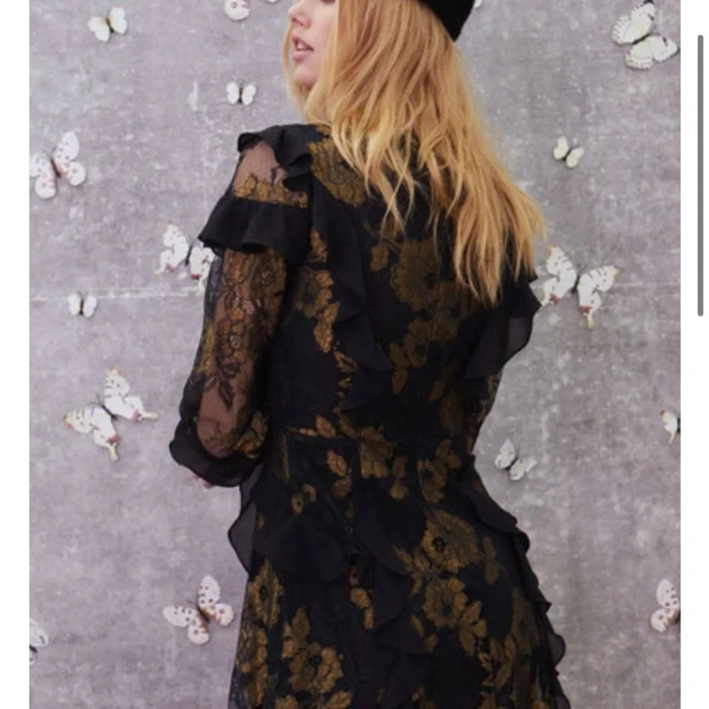 For Love & Lemons Bumble Long Sleeve Ruffle Dress NWT Size S - Picture 10 of 12